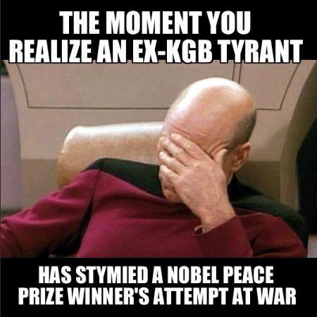 Ex-KGB stymies Peace Prize winner's war dream